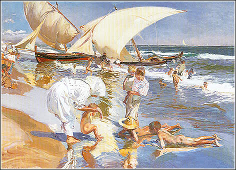 Caption foBeach of Valencia by Morning Light (Playa de Valencia a la luz de la ma ana) 1908